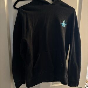 Black Hoodie with Blue Graphic